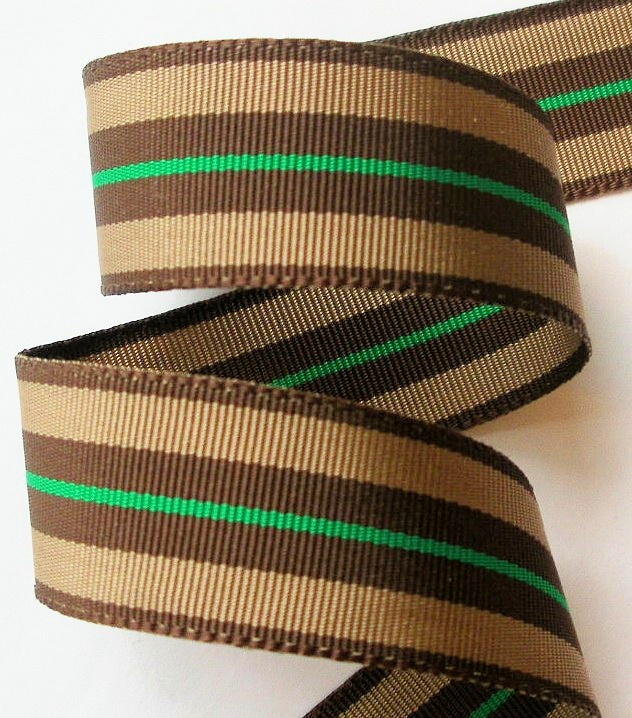 78ac034 - 15/16"Chocolate/Lt. Brown/Emerald Acetate ( 5 yards)